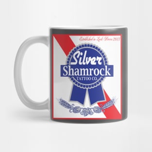 Silver Shamrock Tattoo Company PBR logo Mug